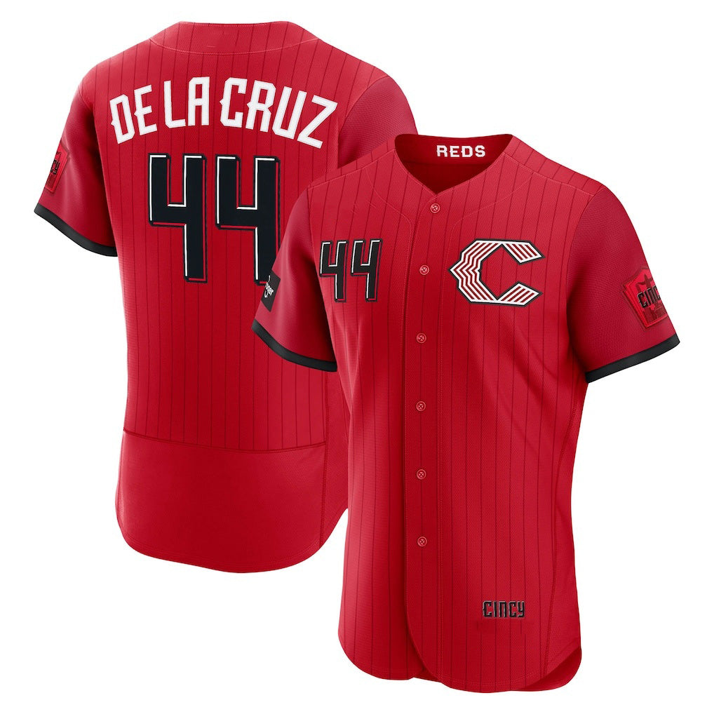 Cincinnati Reds #44 Elly De La Cruz Red MASONITE 2026 City Connect Authentic Sponsor Patch Jersey