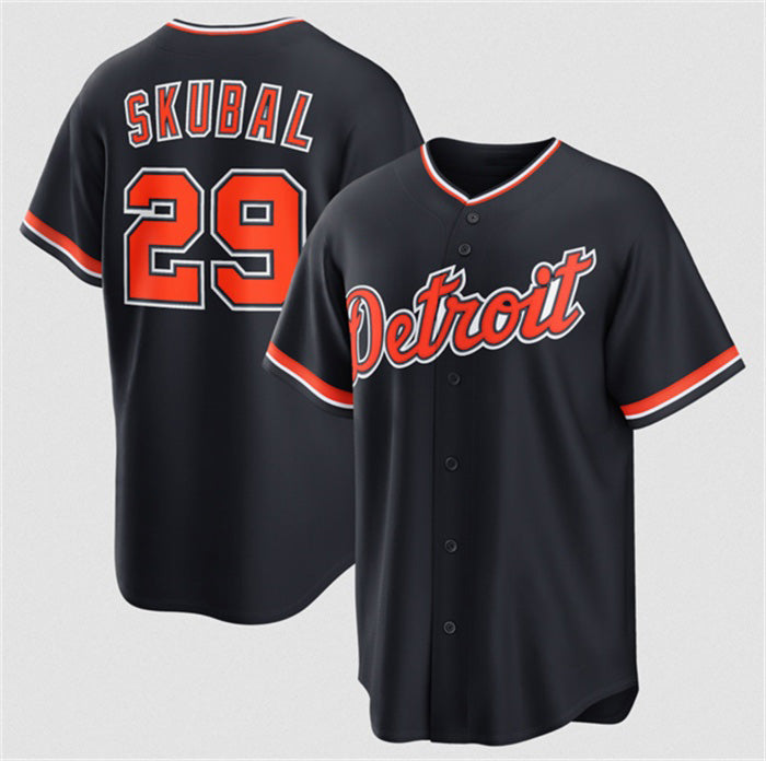 Detroit Tigers #29 Tarik Skubal Navy MASONITE Alternate Stitched Jersey