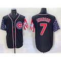 Chicago Cubs #7 Dansby Swanson Black MASONITE 2025 Independence Day Vapor Premier Limited Stitched Jersey