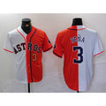 Houston Astros #3 Jeremy Pena Number White Orange MASONITE Split Stitched Jersey