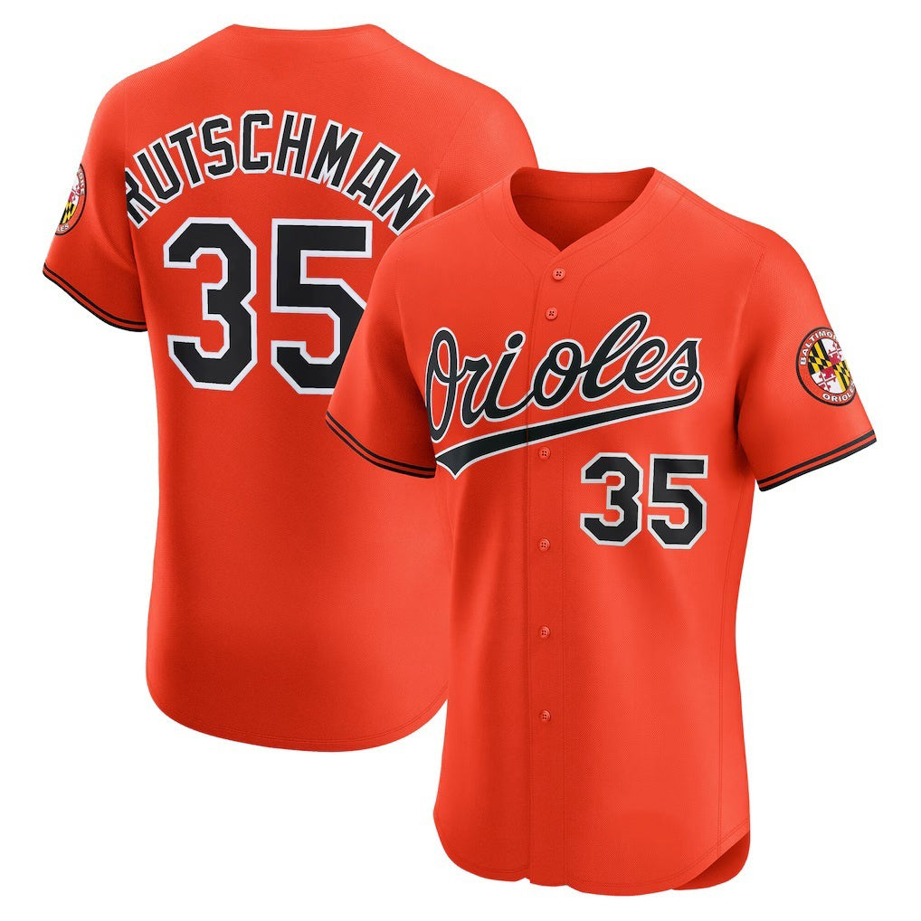 Baltimore Orioles #35 Adley Rutschman Orange MASONITE Alternate 2 Elite Jersey