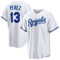 Kansas City Royals #13 Salvador Perez White MASONITE Home Replica Player Jersey
