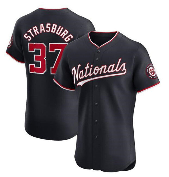 Washington Nationals #37 Stephen Strasburg Navy MASONITE Alternate Elite Stitched Jersey