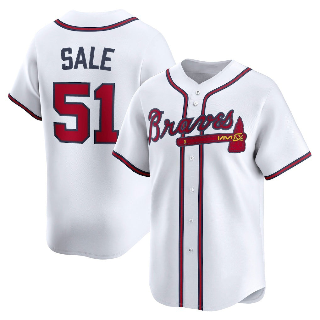 Atlanta Braves #51 Chris Sale White MASONITE Home Limited Player Jersey