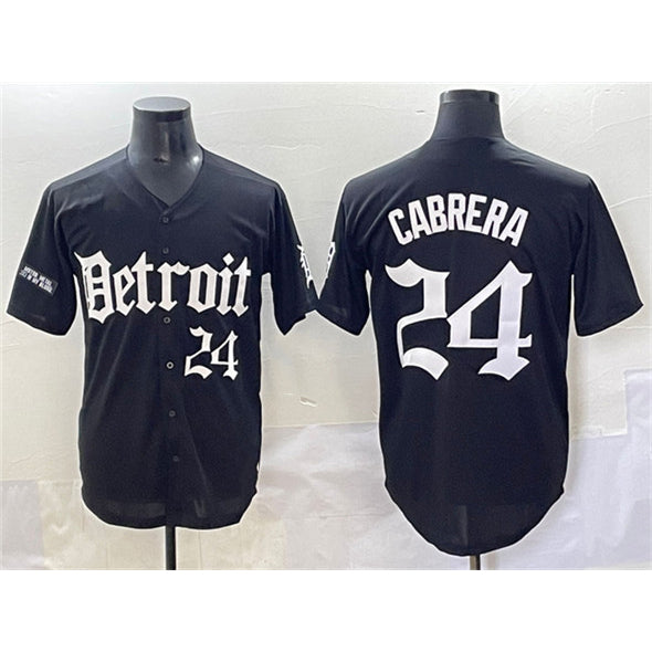 Detroit Tigers #24 Miguel Cabrera Black MASONITE 'Motor Gothic Edition' Vapor Premier Limited Stitched Jersey