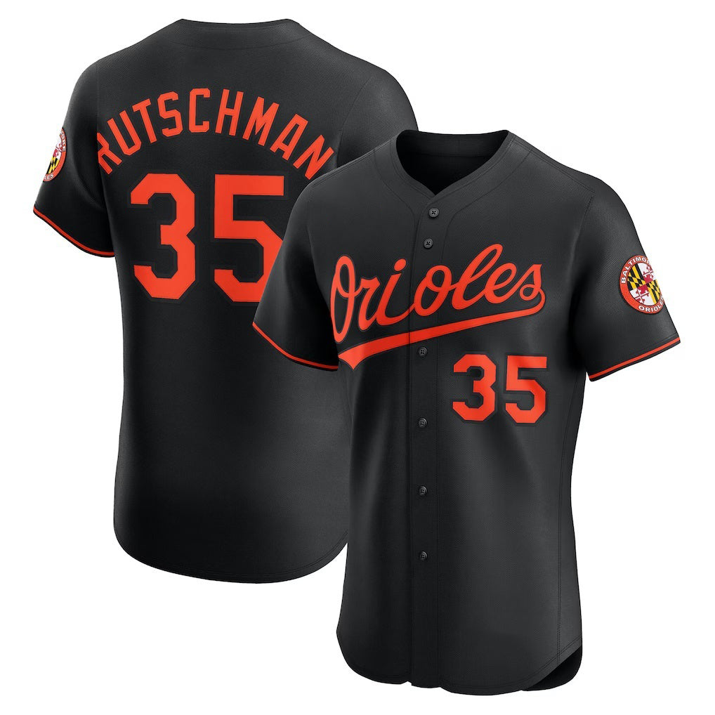 Baltimore Orioles #35 Adley Rutschman Black MASONITE Alternate Elite Jersey