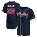 Atlanta Braves #28 Matt Olson Navy MASONITE Flex Base Stitched Jersey
