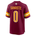 W.Commanders #0 Mike Sainristil Burgundy MASONITE Game Jersey 2
