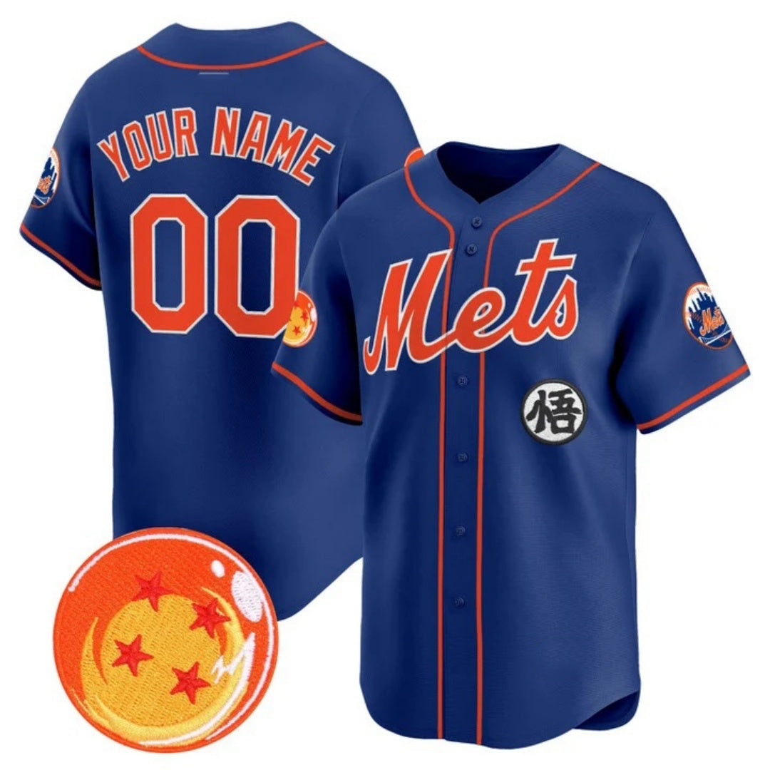 Custom New York Mets x Dragon Ball Royal MASONITE Vapor Premier Limited Jersey - All Stitched