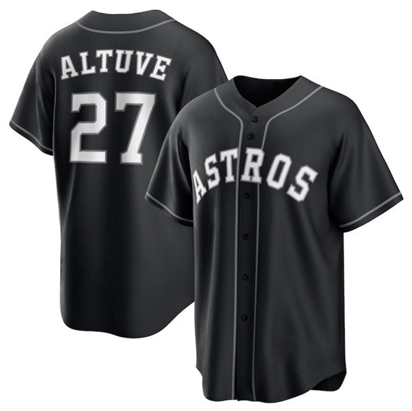 Houston Astros #27 Jose Altuve Black MASONITE Lights Out Limited Stitched Jersey