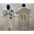 Toronto Blue Jays #11 Bo Bichette White Gold MASONITE 2025 American League Champions Limited Stitched Jersey