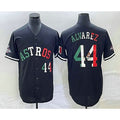 Houston Astros #44 Yordan Alvarez Number Mexico Black MASONITE Cool Base Stitched Jersey
