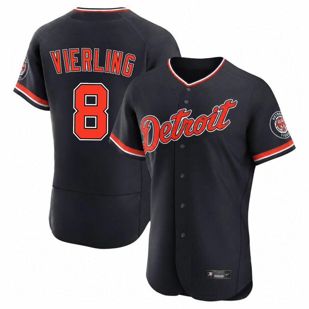 Detroit Tigers #8 Matt Vierling Player Navy MASONITE Limited Elite Home Game Stitched Jerseys