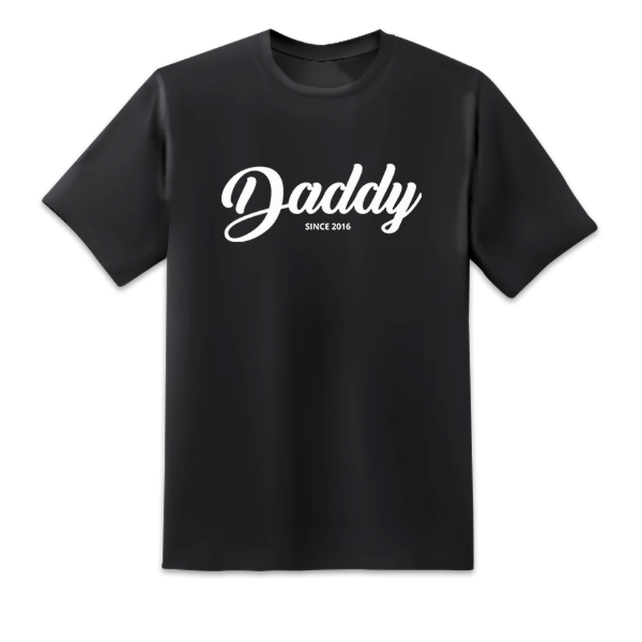 Men's Daddy Since Black T-shirts Short Sleeved Top