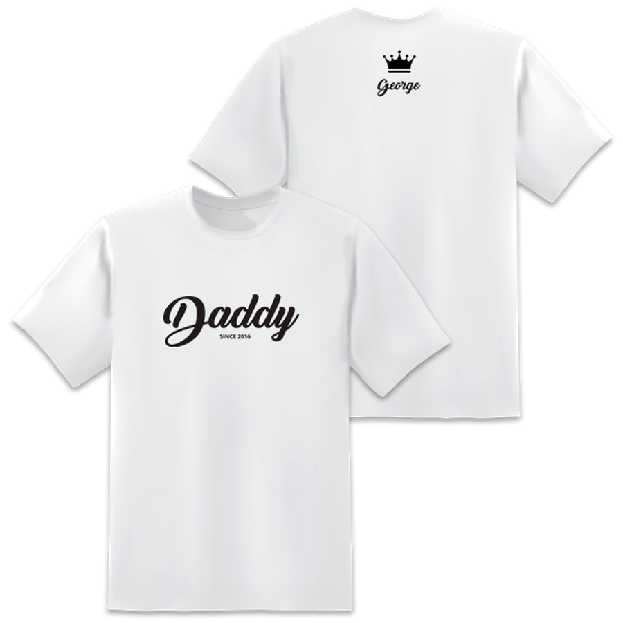 Men's Daddy Since White T-shirts Short Sleeved Top