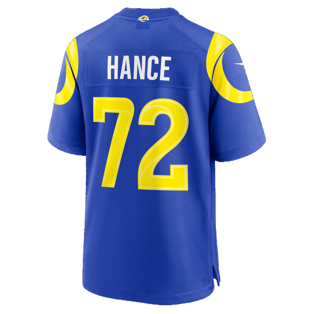 LA.Rams #72 Blake Hance Royal Team Game Jersey MASONITE
