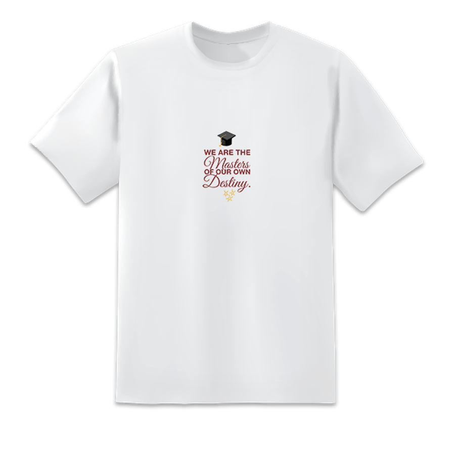 Men's Masters of Destiny Grad White T-shirts Short Sleeved Top