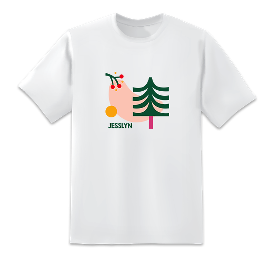 Men's Nordic Winte White T-shirts Short Sleeved Top