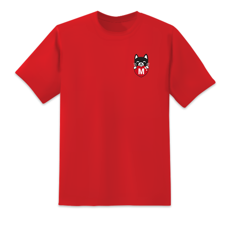 Men's Purrfect Match Red T-shirts Short Sleeved Top