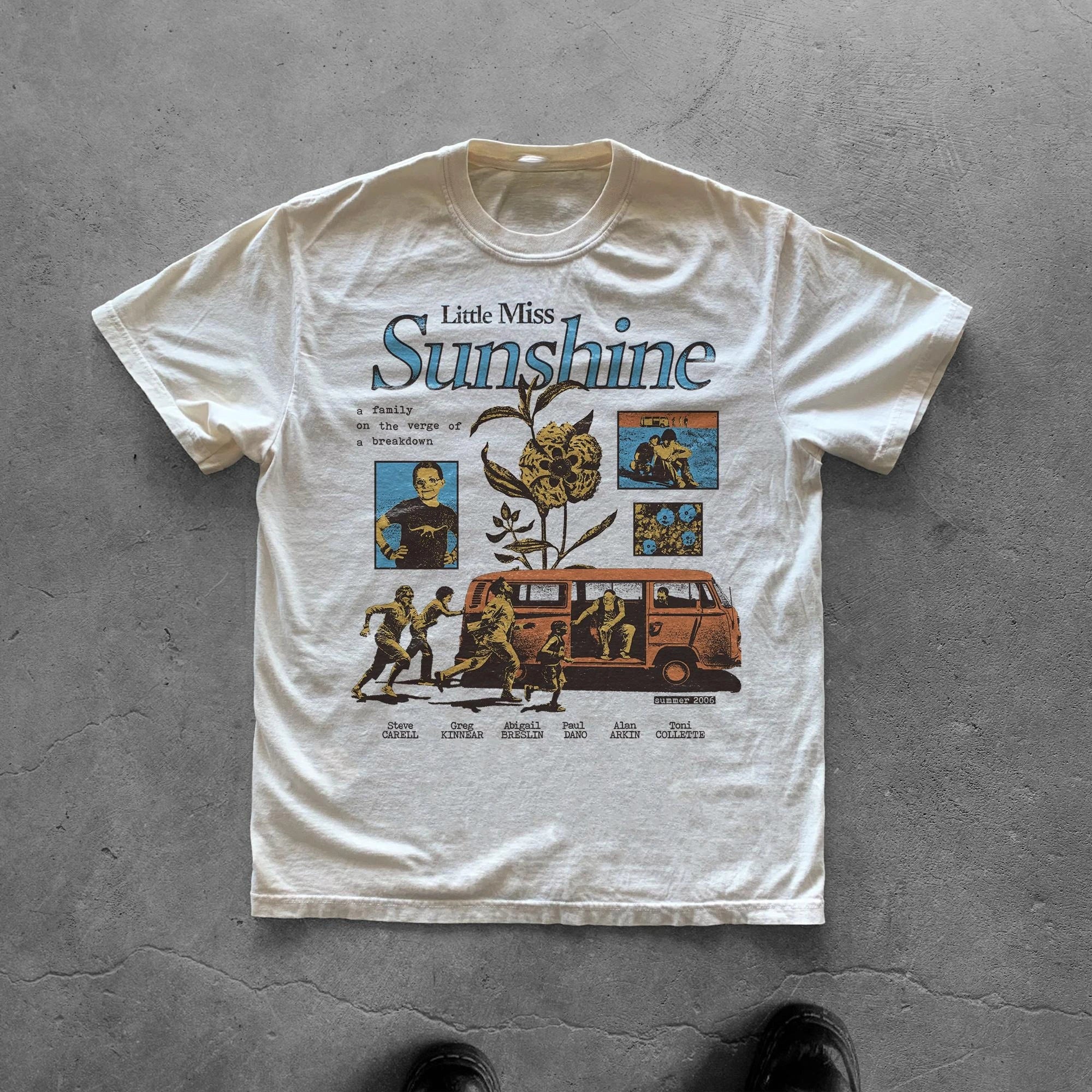 Little Miss Sunshine Graphic Tee Vintage Collage Comfort Colors Shirt Summer Men's and Women's Loose and Breathable T-shirt Top