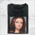Vintage Washed Anti Doll Face Meme T-Shirt, Funny Sarcastic Graphic Tee Summer Men's and Women's Washed T-shirt Top