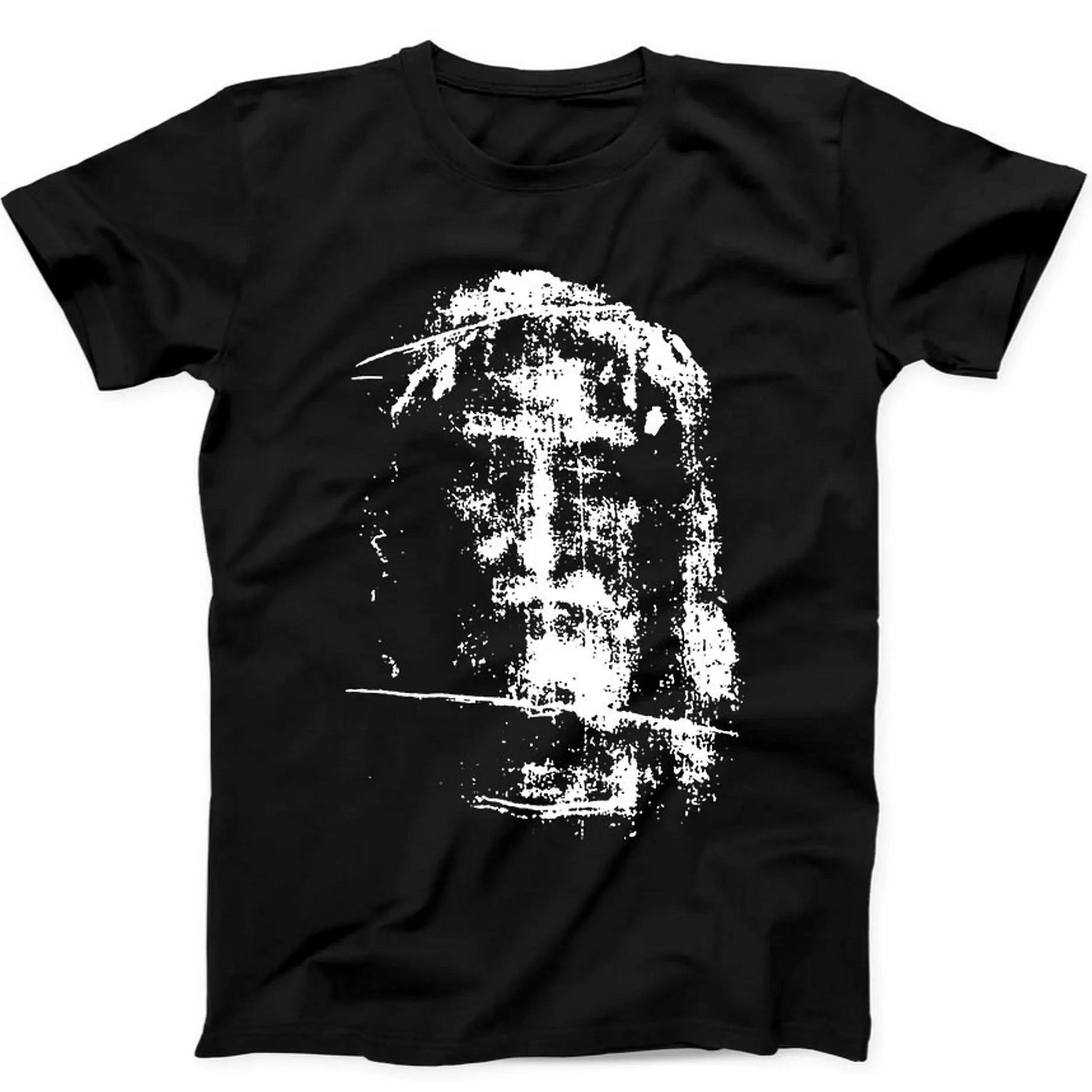 Shroud of Turin Jesus Christ Face Easter Christmas Gift Tee Black T Shirt Summer Men's and Women's Loose and Breathable T-shirt