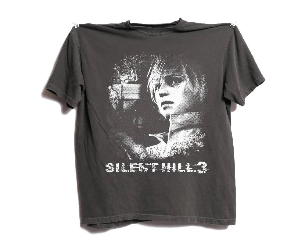 Vintage Silent Hill 3 Graphic Tee, Retro Horror Game Unisex T-Shirt Summer Men's and Women's Loose and Breathable T-shirt Top
