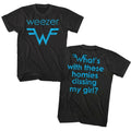 Weezer T-Shirt What's with These Homies Dissing my Girl Tees Summer Men's and Women's Loose and Breathable T-shirt Top