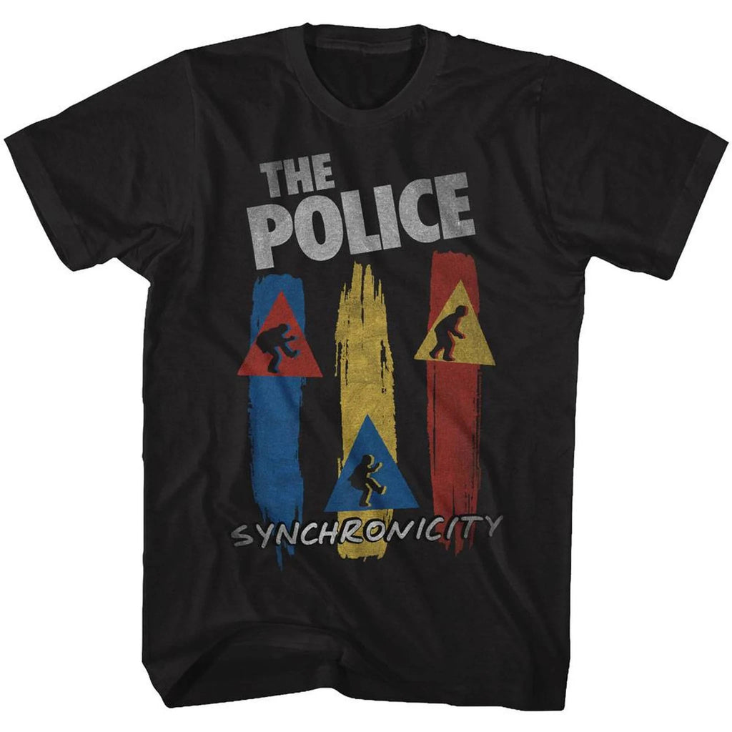 The Police Synchronicity Black Adult T-Shirt Summer Men's and Women's Loose and Breathable T-shirt Top