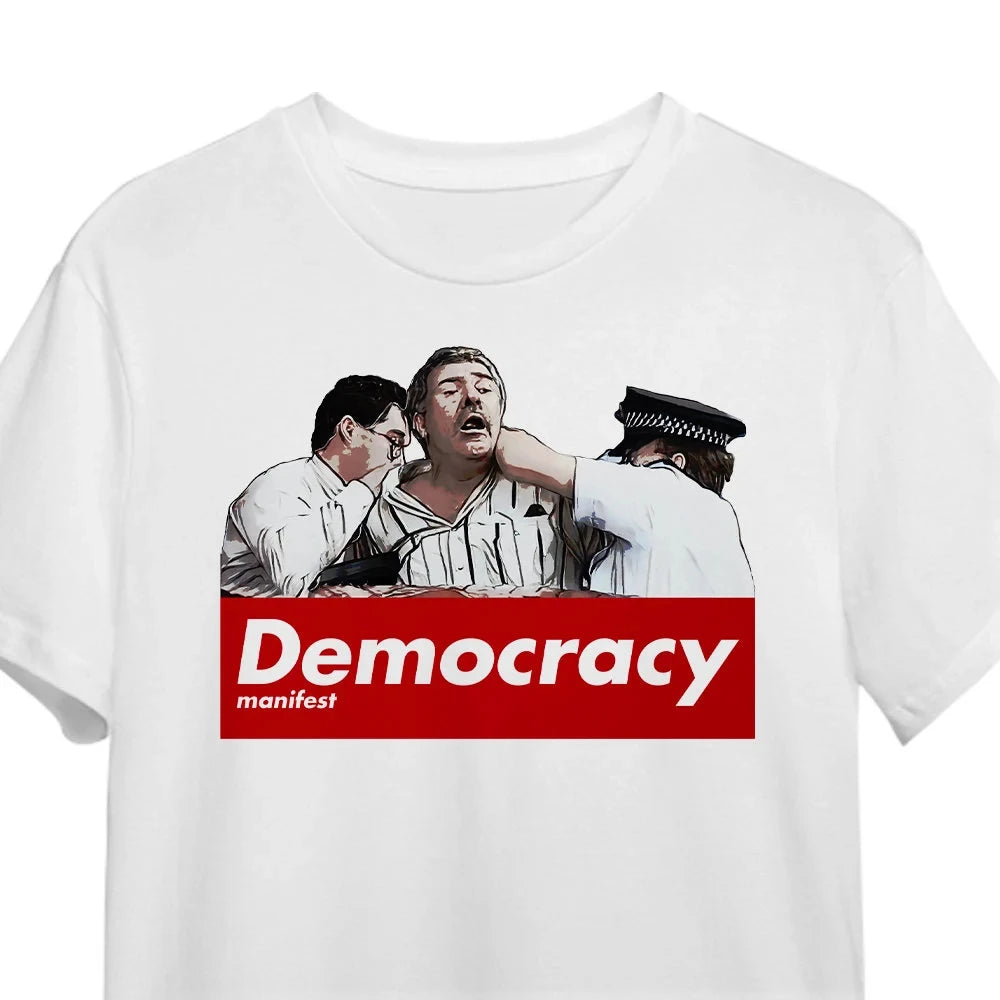 This Is Democracy Manifest ICONIC T Shirt Funny Summer Men's and Women's Loose and Breathable T-shirt Top