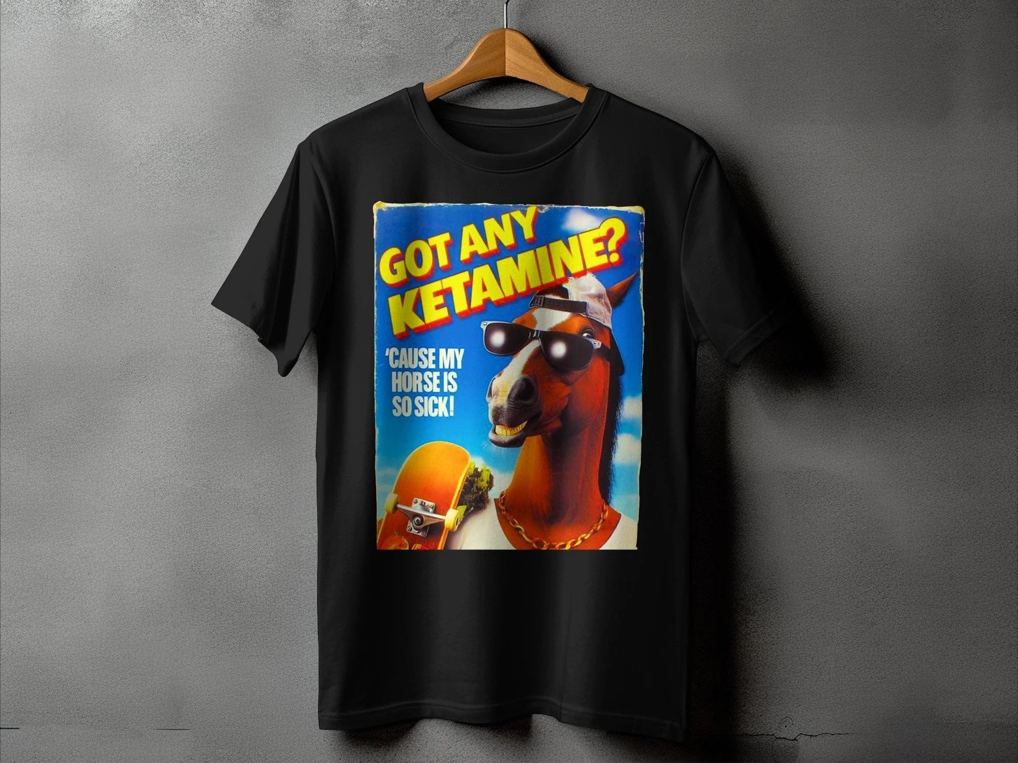 Got Any Ketamine Hilarious Horse Skater T-Shirt Funny Punk Shirt Great Gift for Horse Lovers