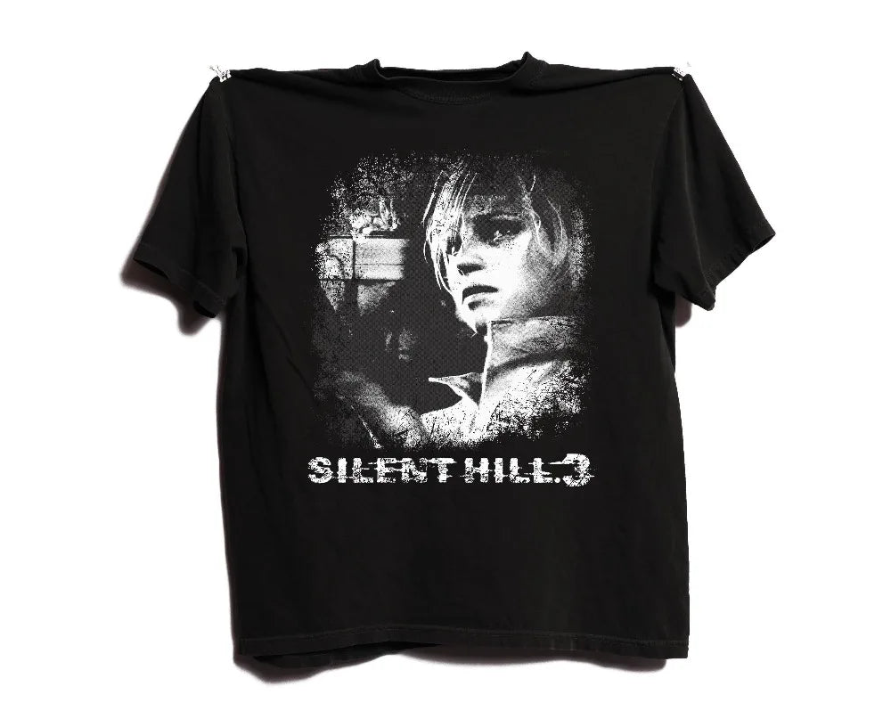 Vintage Silent Hill 3 Graphic Tee, Retro Horror Game Unisex T-Shirt Summer Men's and Women's Loose and Breathable T-shirt Top