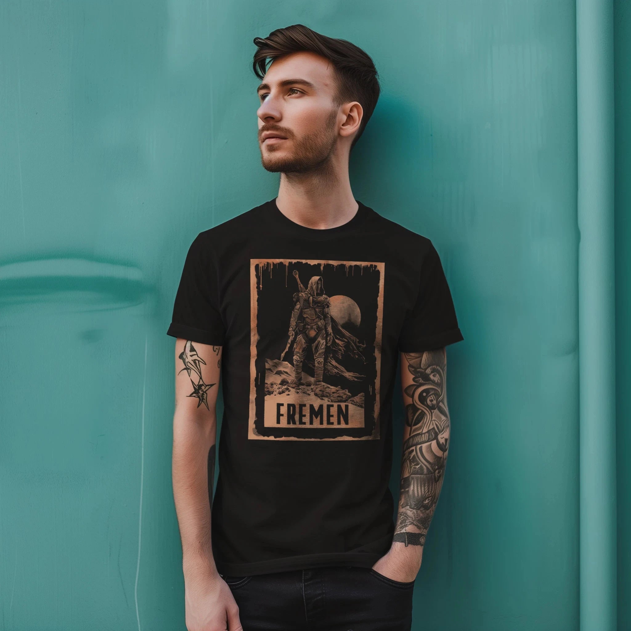 Gothic style Fremen Sentinel Tee  Dune Arrakis Desert Summer Men's and Women's Loose and Breathable T-shirt Top
