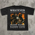 Whatever Daddy Wants Daddy Gets Retro Wolf T-shirt, Brainrot Shirts, Weird Tee, Funny Gift for Husband, Alpha Male Tshirt