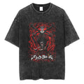 Men's T-Shirts Anime Tshirt Black Clover Printed T Shirt Retro Washed 100% Cotton Tops Tees Harajuku  Hip Hop Male T-shirts