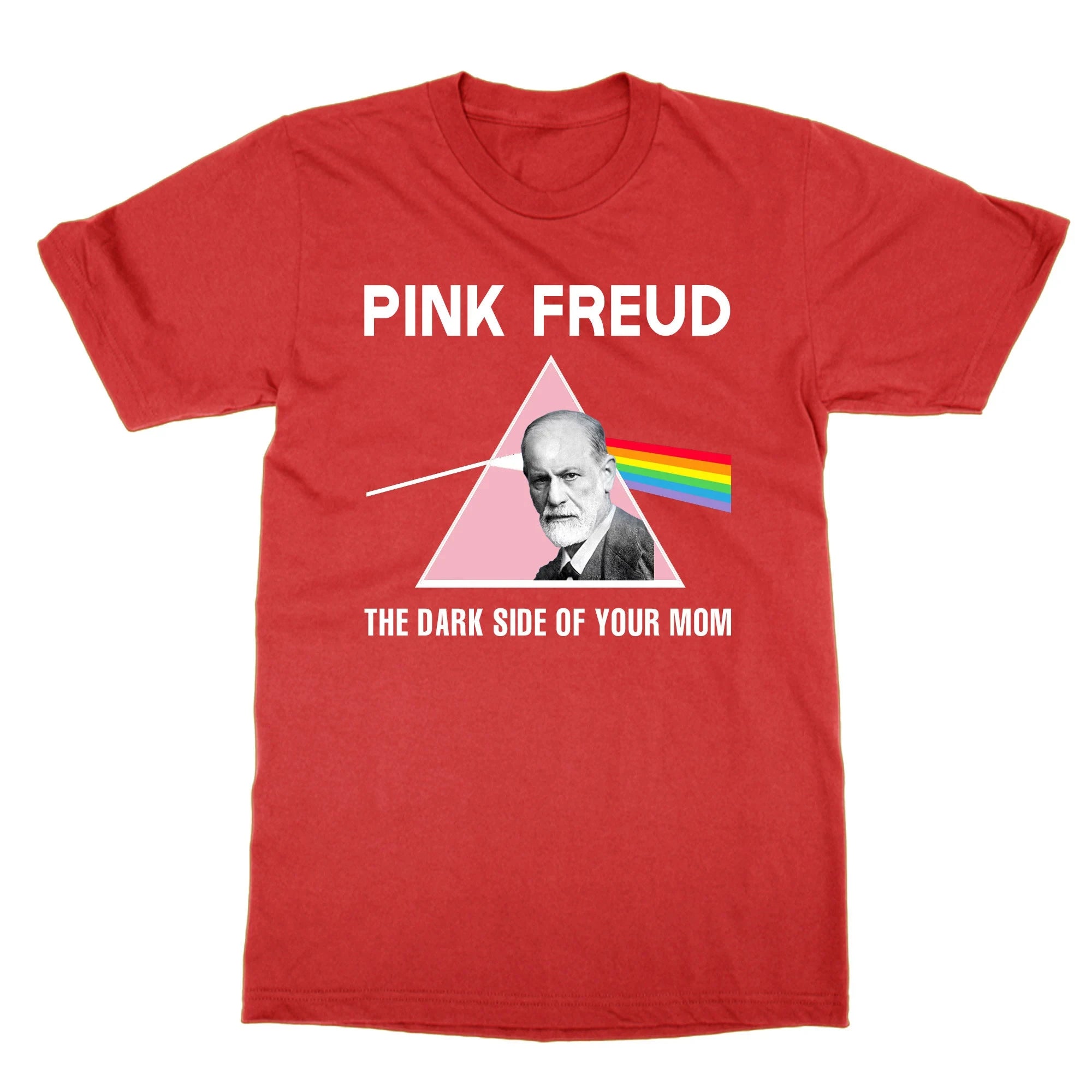 Pink Freud T-Shirt, Dark Side of Your Mom Parody Summer Men's and Women's Loose and Breathable T-shirt Top