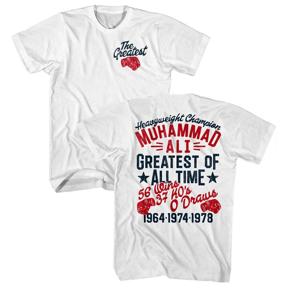 Muhammad Ali Men's T-Shirt Greatest Boxer of All Time White Shirt Vintage Men's Clothing 100% Cotton Unique Gift
