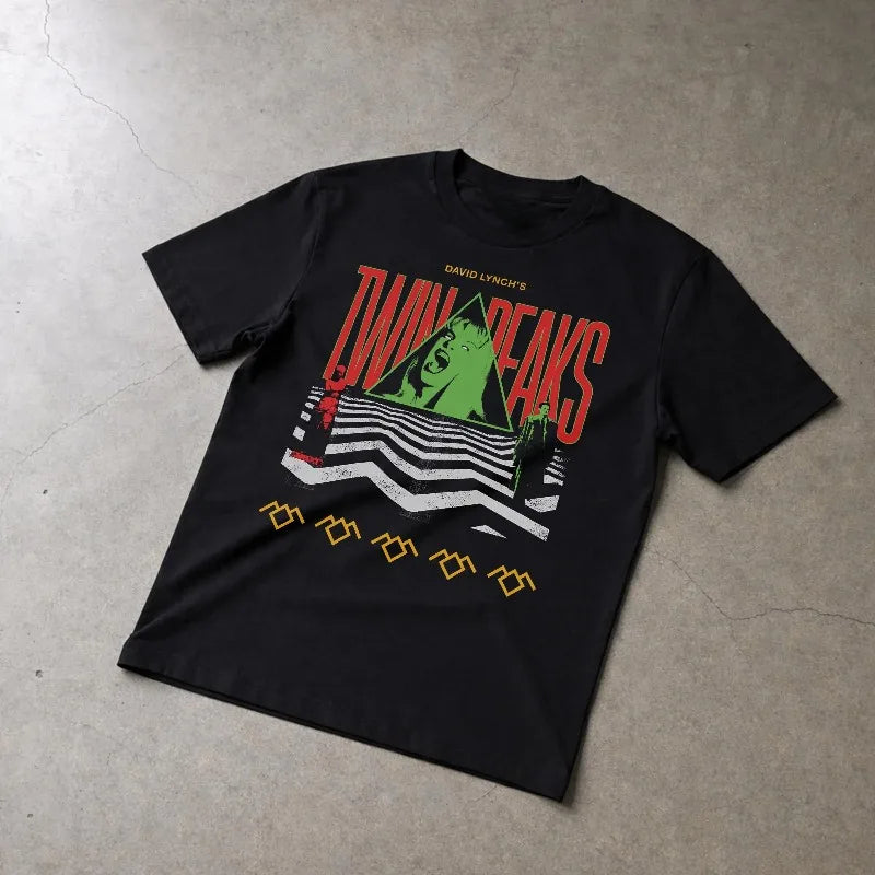 90's TV Show Graphic Tee, Retro David Lynch Laura Palmer T-Shirt Summer Men's and Women's Loose and Breathable T-shirt Top