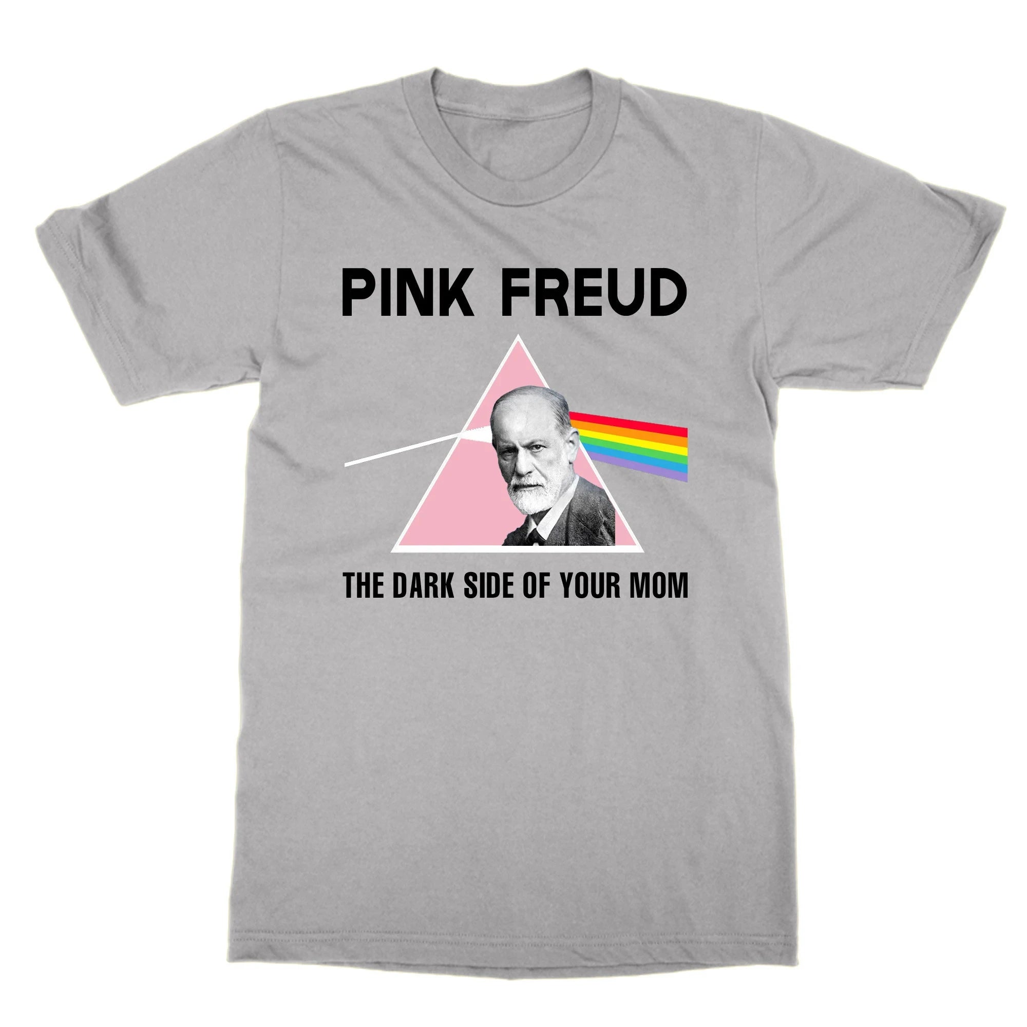 Pink Freud T-Shirt, Dark Side of Your Mom Parody Summer Men's and Women's Loose and Breathable T-shirt Top