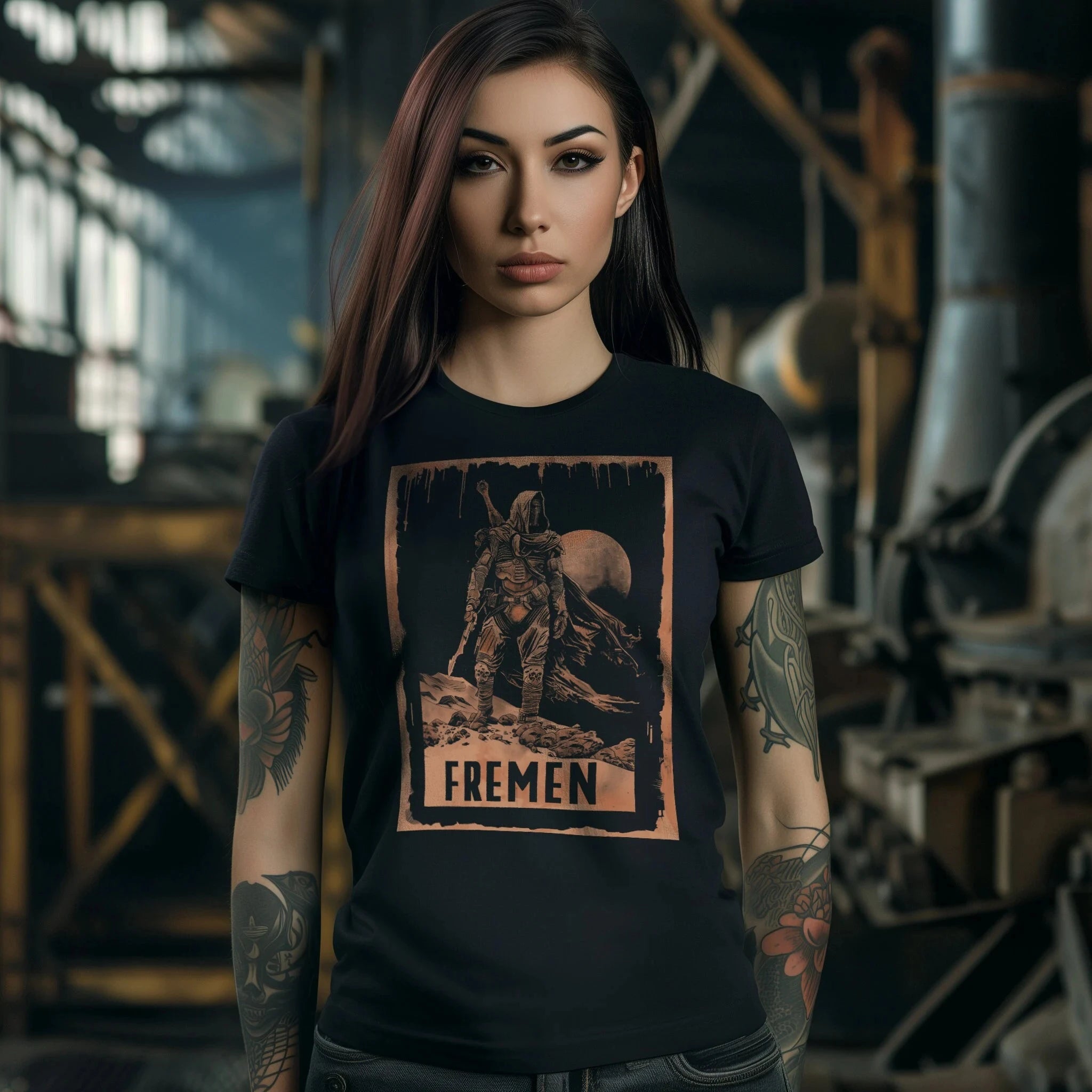 Gothic style Fremen Sentinel Tee  Dune Arrakis Desert Summer Men's and Women's Loose and Breathable T-shirt Top