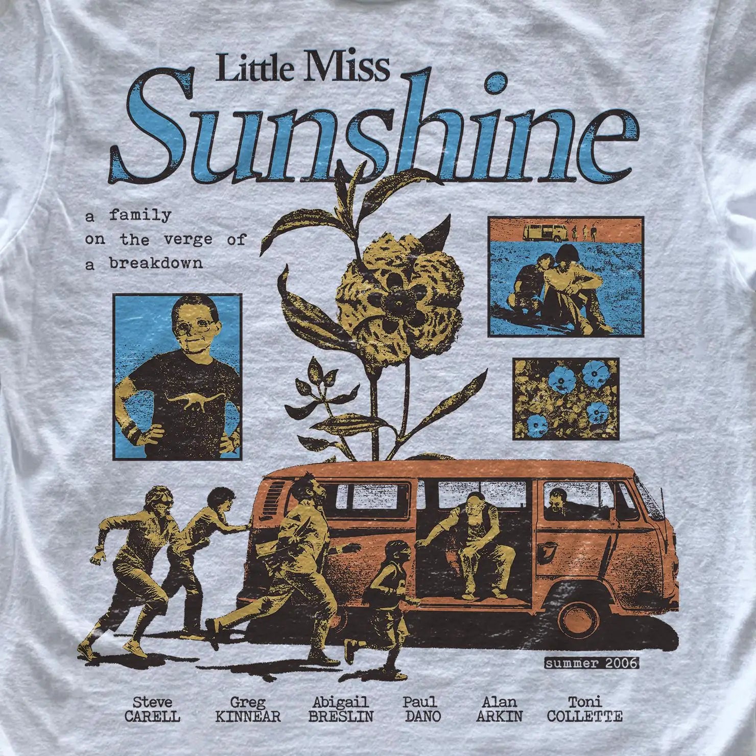 Little Miss Sunshine Graphic Tee Vintage Collage Comfort Colors Shirt Summer Men's and Women's Loose and Breathable T-shirt Top