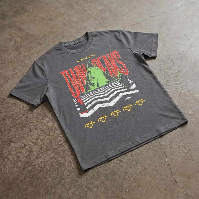 90's TV Show Graphic Tee, Retro David Lynch Laura Palmer T-Shirt Summer Men's and Women's Loose and Breathable T-shirt Top