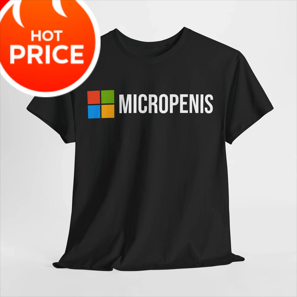 Funny Meme T-Shirt Micropenis - Microsoft Parody, Humorous Geek Tee Summer Men's and Women's Loose and Breathable T-shirt Top