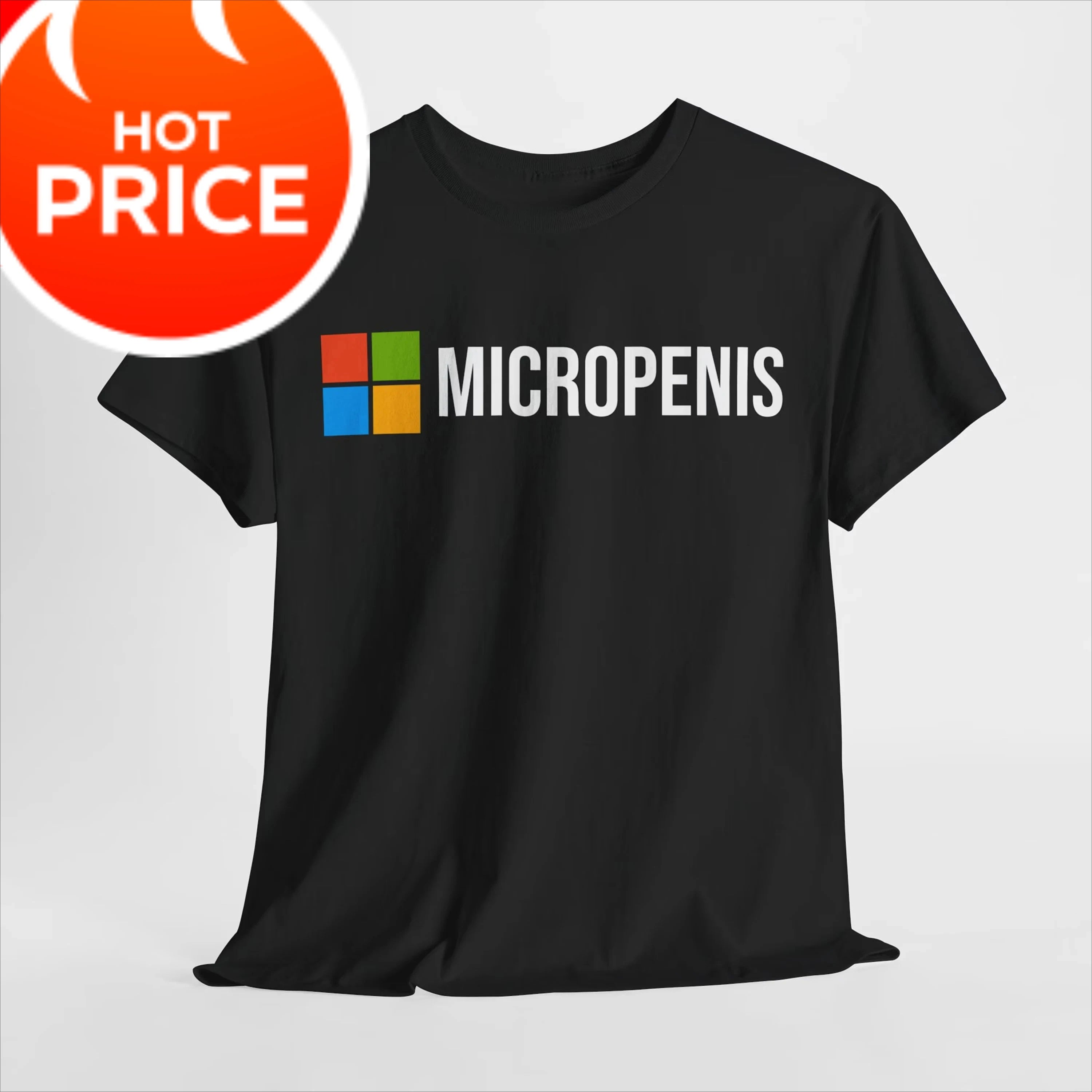 Funny Meme T-Shirt Micropenis - Microsoft Parody, Humorous Geek Tee Summer Men's and Women's Loose and Breathable T-shirt Top