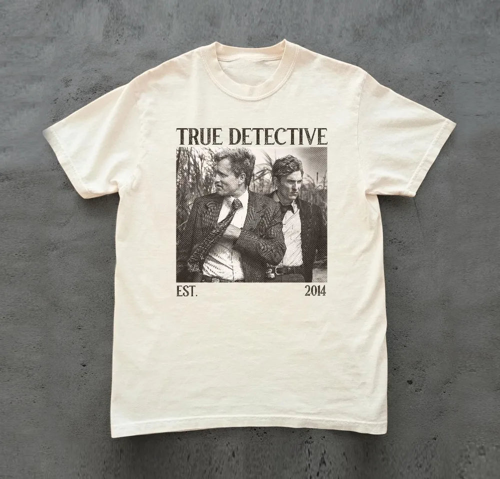 True Detective TV Series Comfort Colors Tee, Retro 90s Shirt Summer Men's and Women's Loose and Breathable T-shirt Top