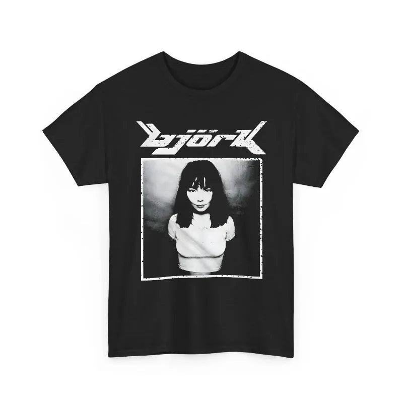 Bj?rk Vintage T-Shirt Retro 90s Y2K Singer Merch Black & White Photo Tee Icelandic Musician Gift Electronic Music Shirt