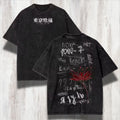 Ken Kaneki Tokyo Ghoul T-Shirt Oversized Acid Washed Anime Tee Grunge Manga Shirt Gift for Him or Her