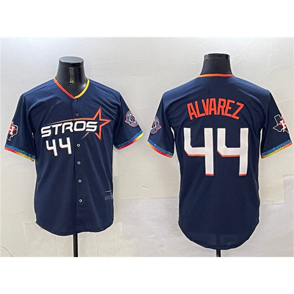 Houston Astros #44 Yordan Alvarez Navy MASONITE 2025 City Connect With Texas Patch Limited Stitched Jersey