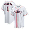 Houston Astros #1 Carlos Correa White MASONITE Home Replica Jersey