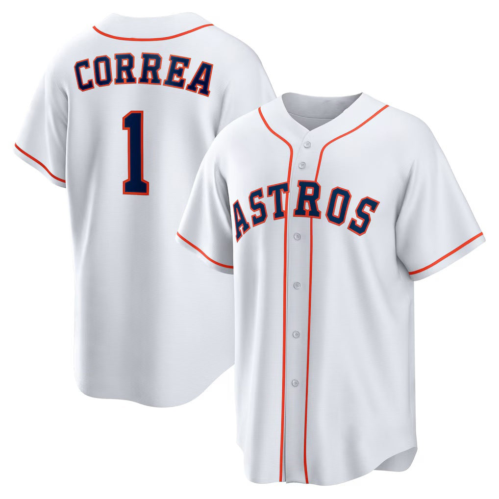 Houston Astros #1 Carlos Correa White MASONITE Home Replica Jersey